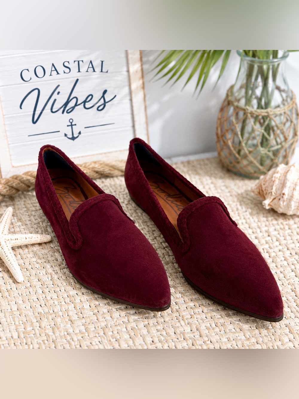 Zodiac Burgundy Wine Suede Pointed Toe Loafers Merlot Flats Women’s Size 10 NWOB